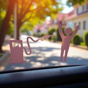 Car Window Decal, Family Stick Figure Design, Pink Vinyl, Self-Adhesive 4*5 or C